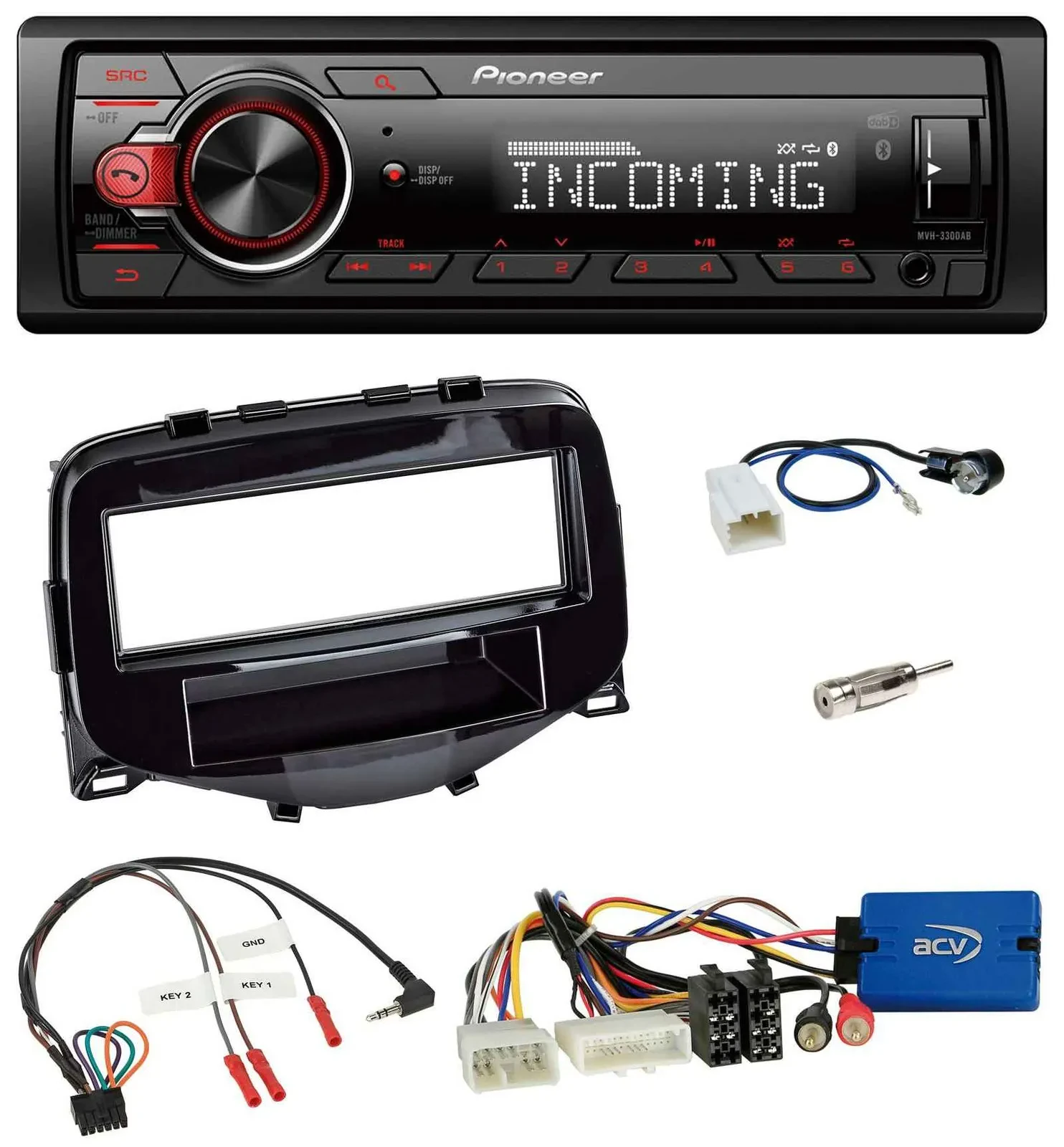Автомагнитола Pioneer Bluetooth, USB, DAB для Toyota Aygo 2014–2021