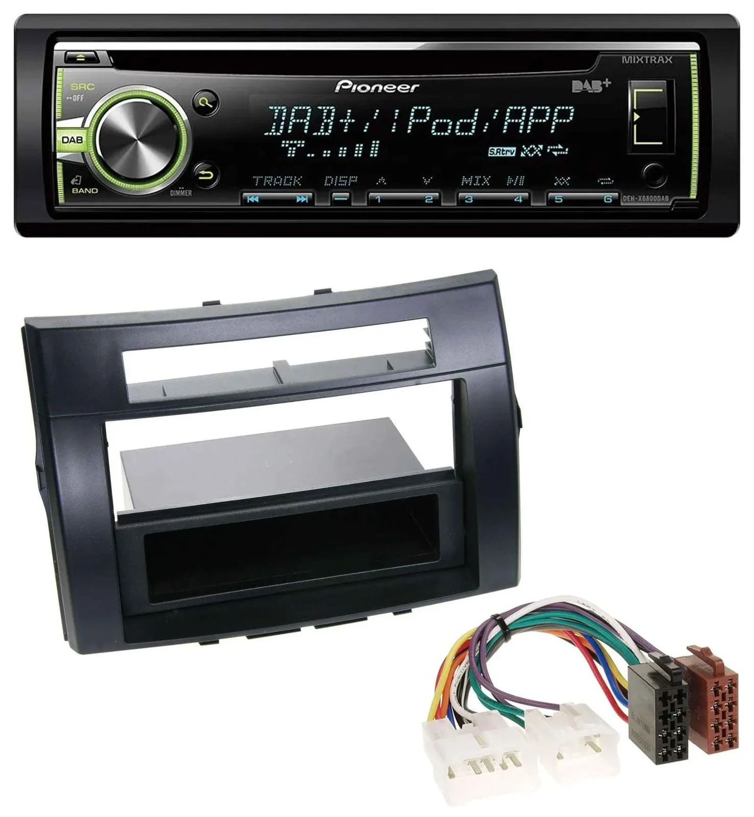 Pioneer DAB USB MP3 AUX CD Autoradio für Toyota Corolla Verso 04-09 schwarz