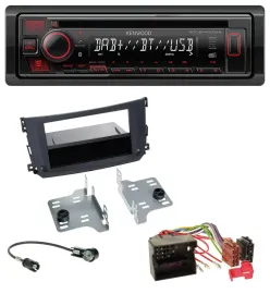 Kenwood MP3 CD USB Bluetooth DAB Autoradio für Smart ForTwo (451, 2010-2015)