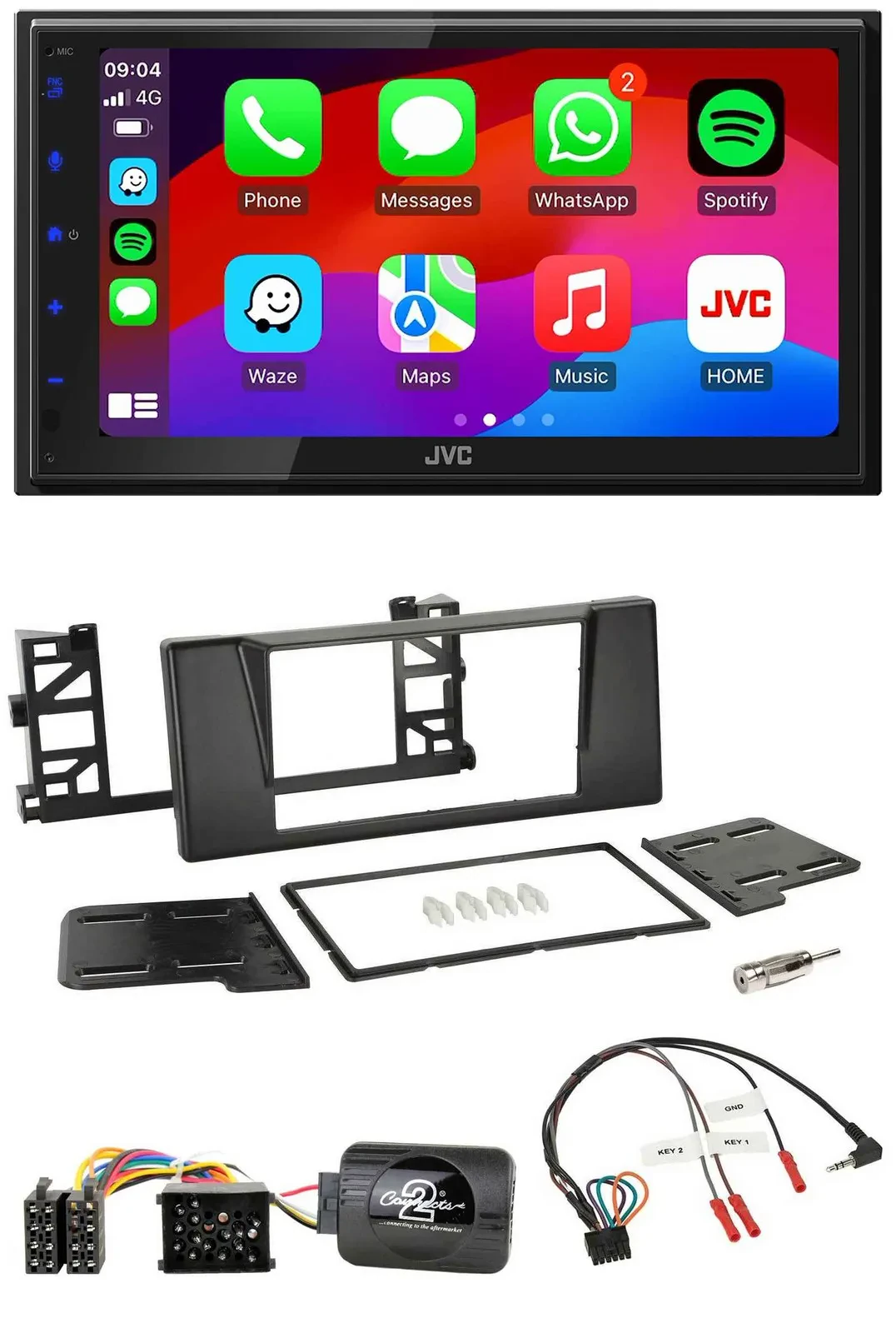 JVC Bluetooth USB Lenkrad 2DIN DAB Autoradio für BMW 5er E39 1997-2001