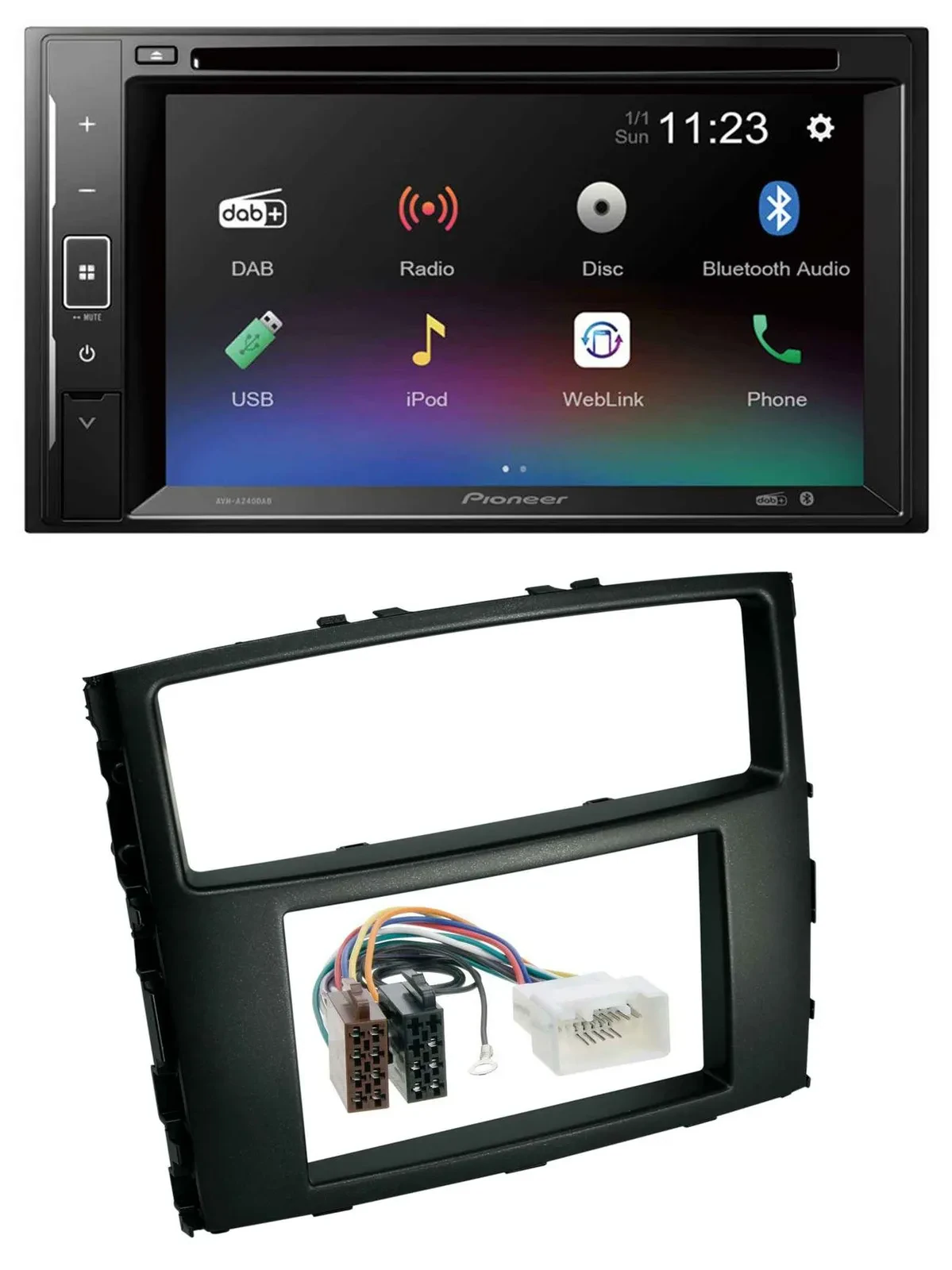 Pioneer Bluetooth MP3 USB 2DIN DAB DVD Autoradio für Mitsubishi Pajero 2006-2014