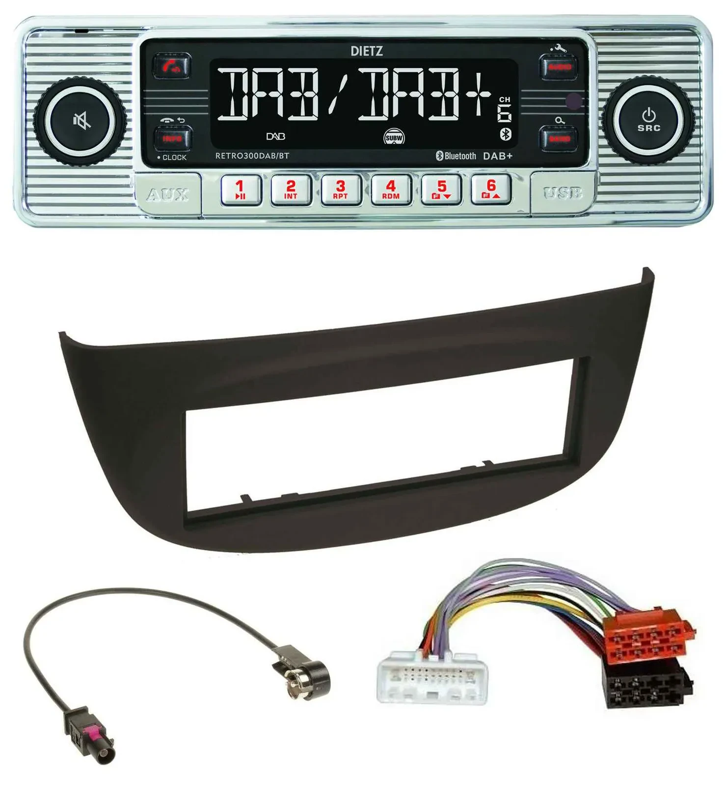 Dietz Bluetooth MP3 DAB USB Autoradio für Renault Twingo ab 2015 schwarz