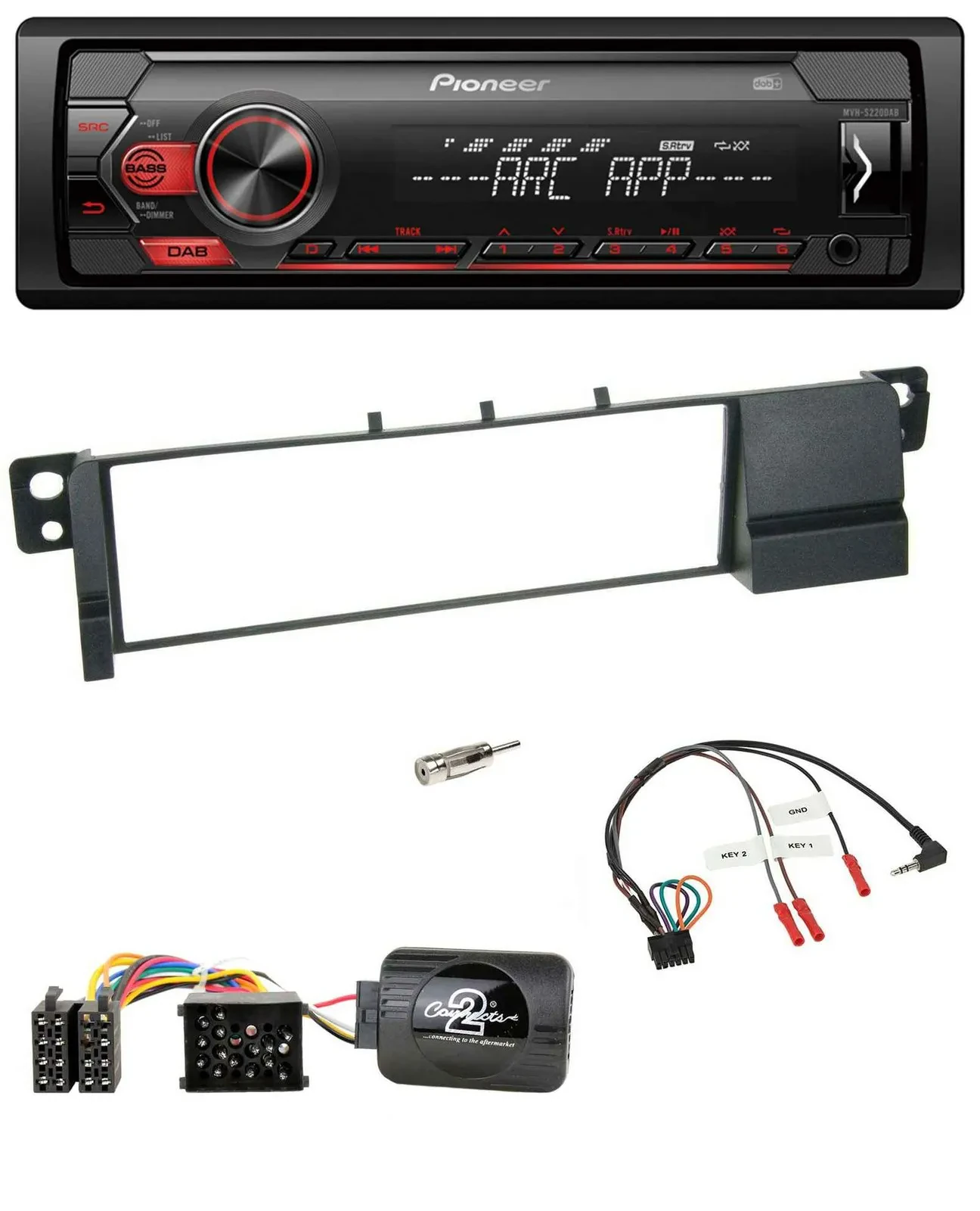 Автомагнитола для BMW 3 Series E46 (1998–2007) Pioneer 1-DIN DAB USB MP3