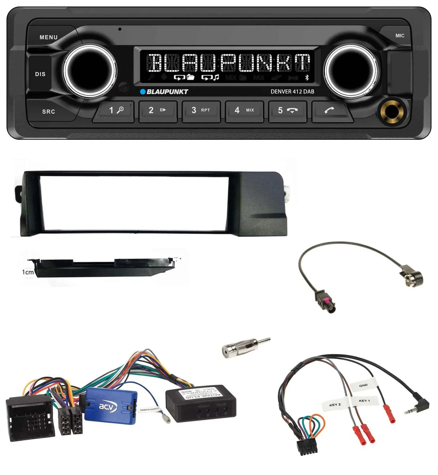 Blaupunkt Bluetooth DAB Lenkrad USB Autoradio für BMW 3er 01-07 E46 schwarz HQ