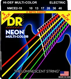 Струны для электрогитары DR Strings NMCE-2/10 Neon 10-46 (2 комплекта)