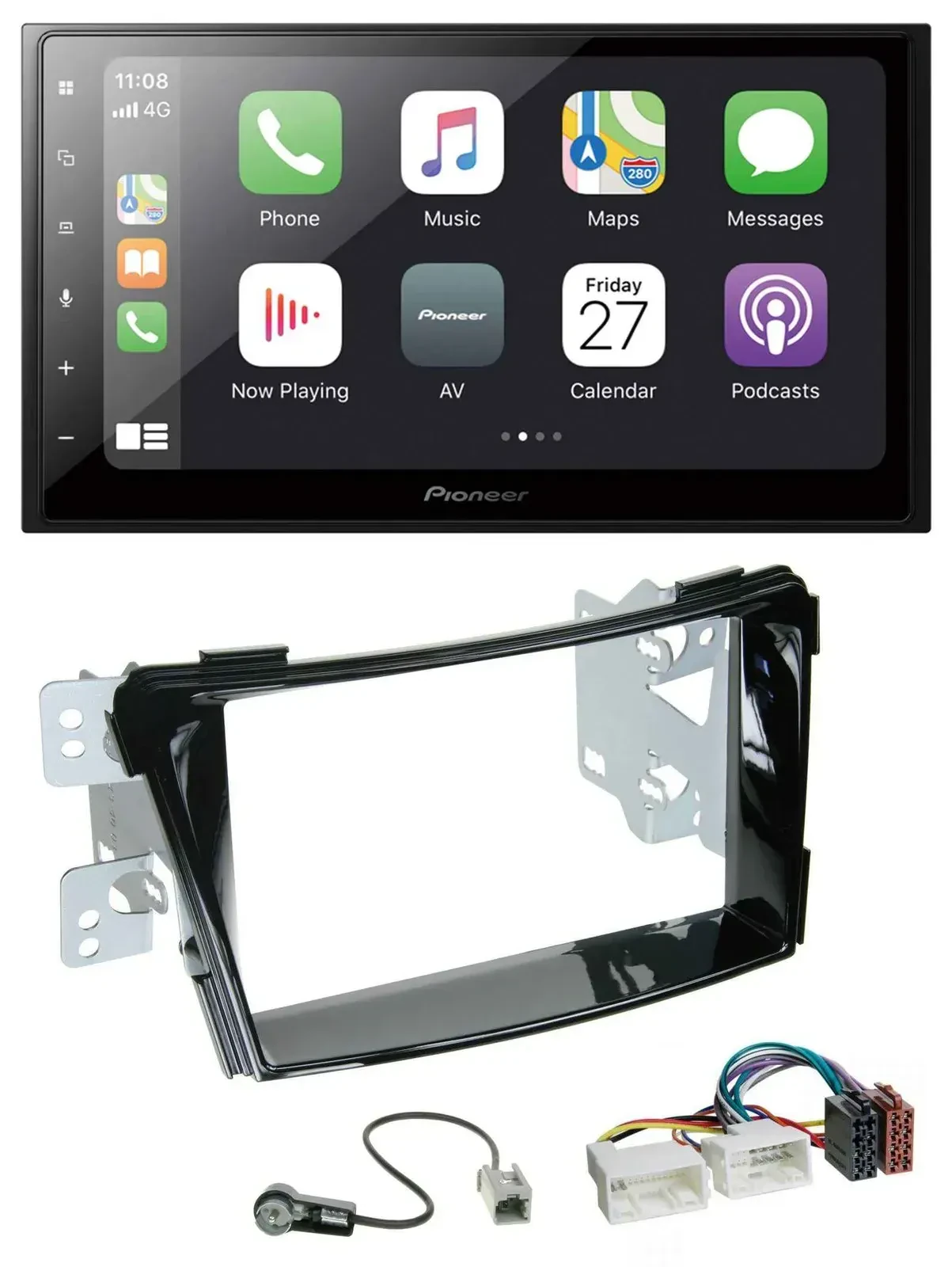 Автомагнитола для Hyundai i40 Pioneer 2DIN Bluetooth DAB USB MP3 черный глянец (VF, с 2011)