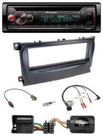 Автомагнитола Pioneer DAB CD Bluetooth USB для Ford S-Max/Mondeo 2007–2014, черная, поддержка управления на руле