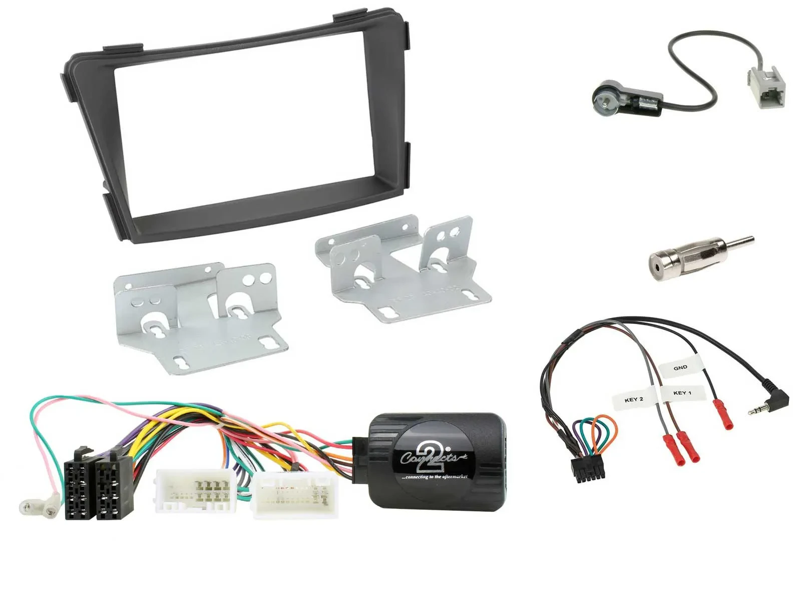 Radioset Lenkradadapter Doppel DIN Autoradio für Hyundai i40 VF ab 2011 schwarz