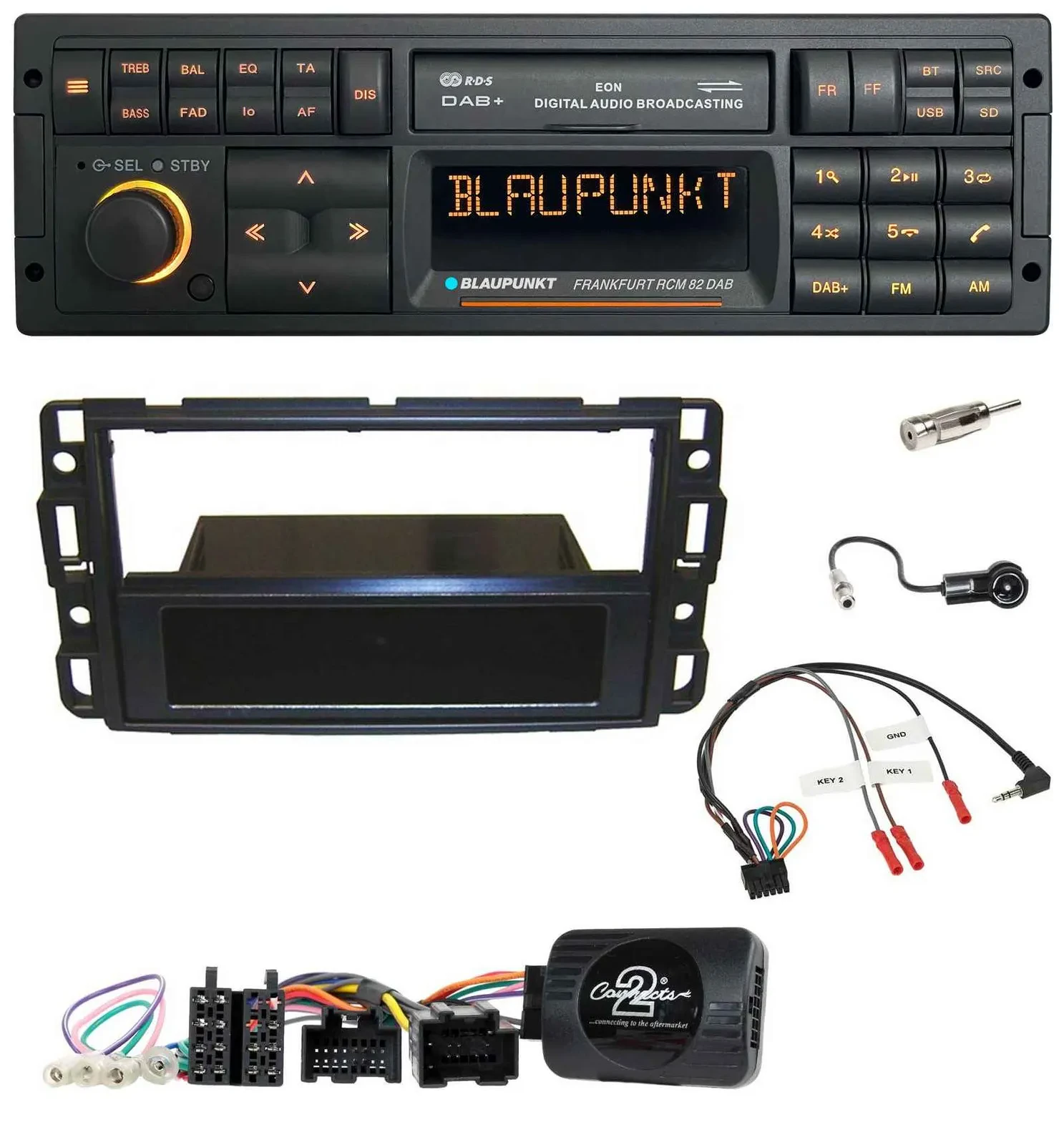 Автомагнитола для Cadillac BLS Blaupunkt USB, DAB, SD, Bluetooth, поддержка кнопок на руле 2006–2010