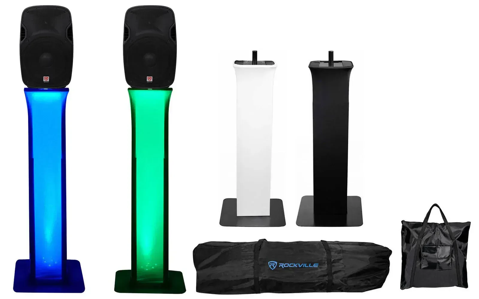 Пассивная акустическая система для DJ Rockville SPGN158 15" 1000W 8 Ом (набор, пара) с регулируемыми стойками Totem (RTP32B)