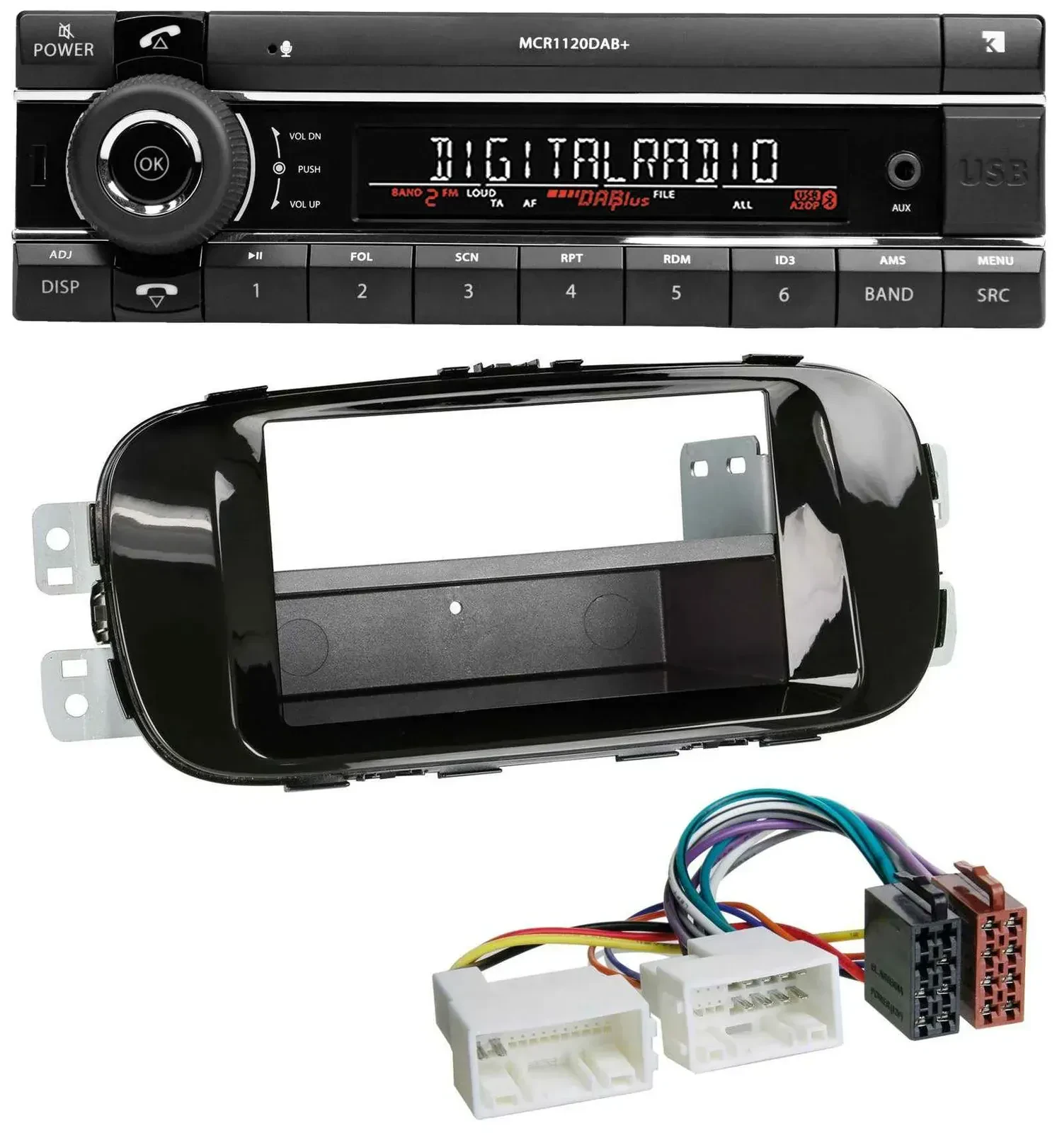 Автомагнитола для Kia Soul (PS) с 2014 Kienzle Bluetooth, USB, DAB, MP3, черный (piano black)