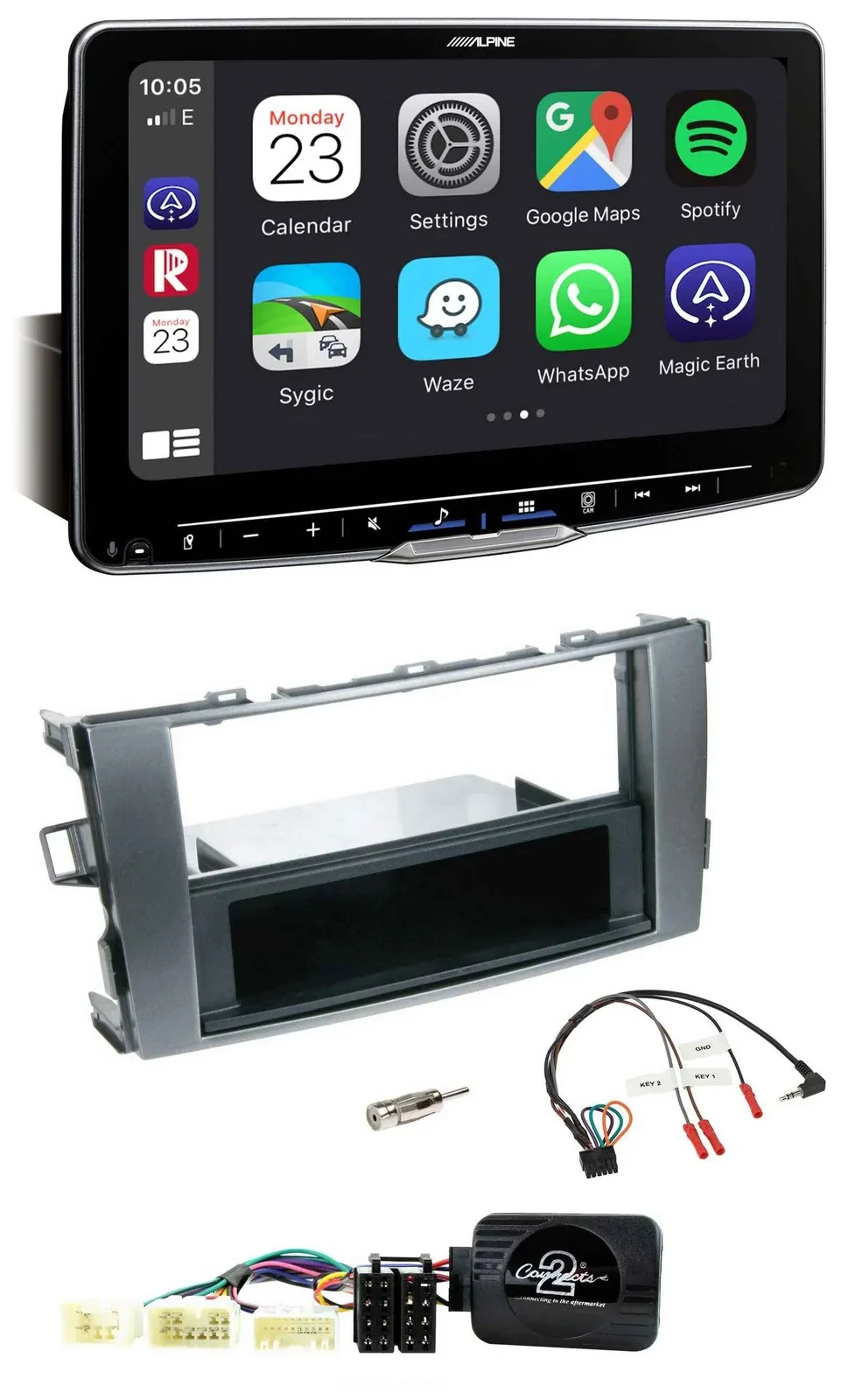 Alpine Bluetooth Lenkrad USB DAB Autoradio für Toyota Avensis Typ T25 ab 2003