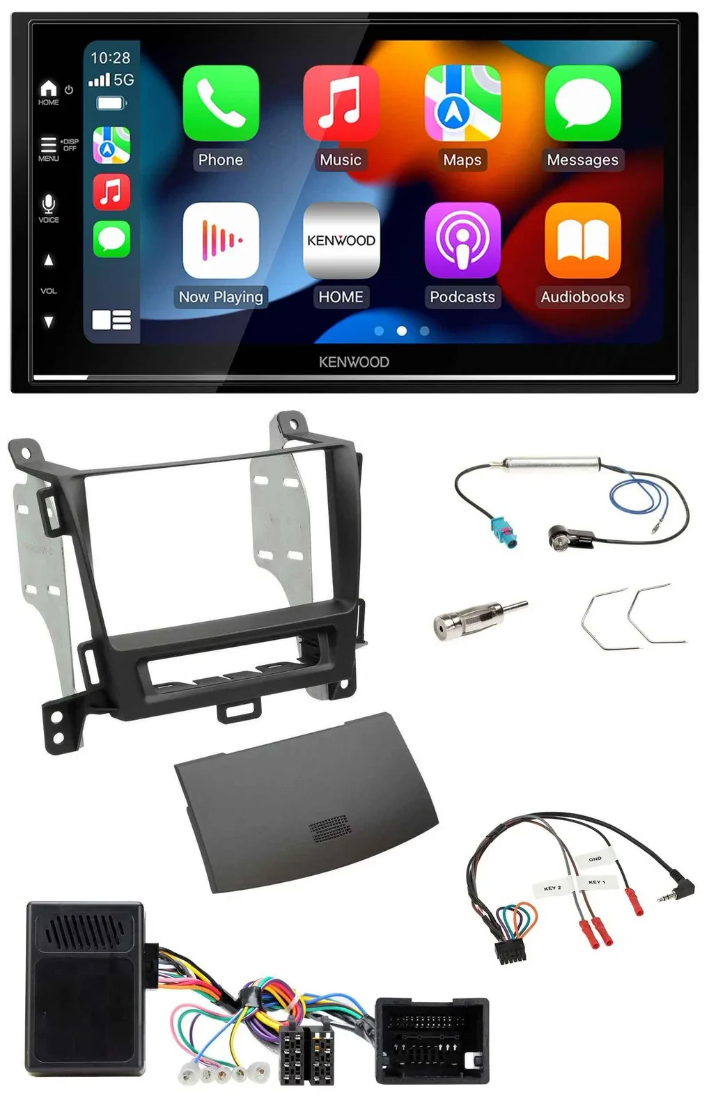 Автомагнитола Kenwood 2DIN, DAB, USB, Bluetooth, для Opel Zafira (с 2013), Jet Black