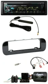 Pioneer CD MP3 Lenkrad DAB USB Autoradio für Fiat Panda 12-20 schwarz glänzend