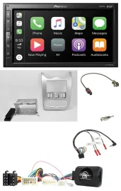 Автомагнитола Pioneer 2DIN DAB Bluetooth USB для Dacia с 2012, светло‑серебристая, поддержка управления с руля