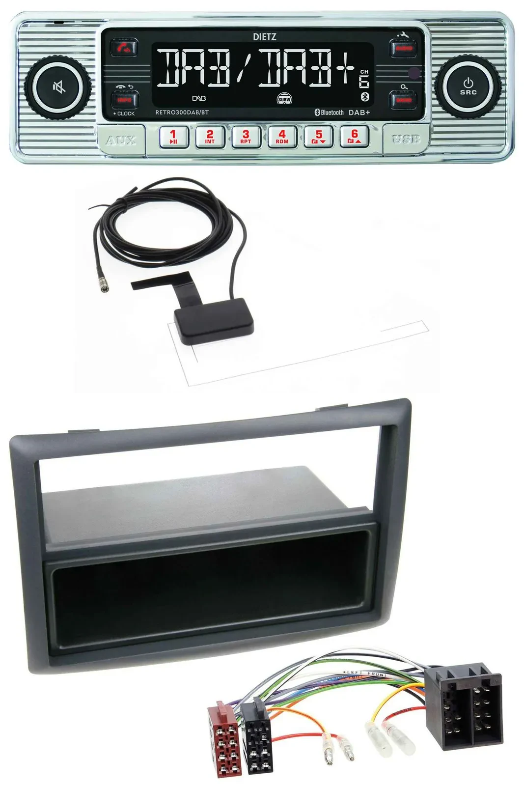 Dietz Bluetooth USB MP3 DAB Autoradio für Renault Megane Scenic ab 07 schwarz