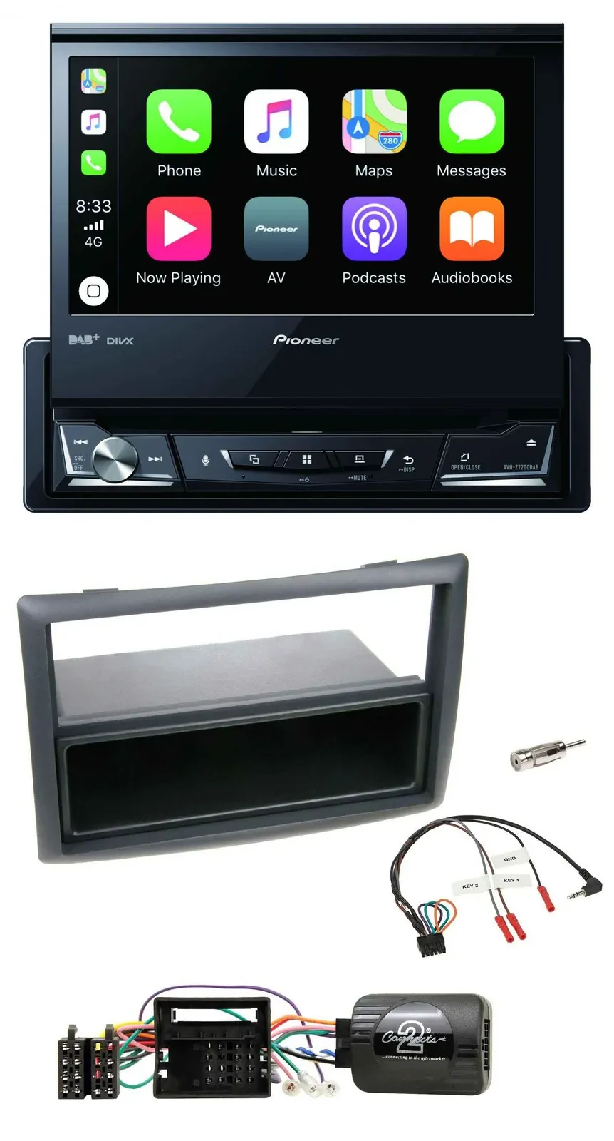Pioneer DVD Bluetooth DAB USB Lenkrad Autoradio für Renault Megane 2009-2012