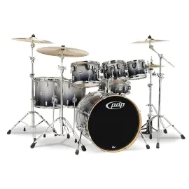 PDP by DW Concept Maple by DW 7-Piece Shell Pack Silver to Black Fade