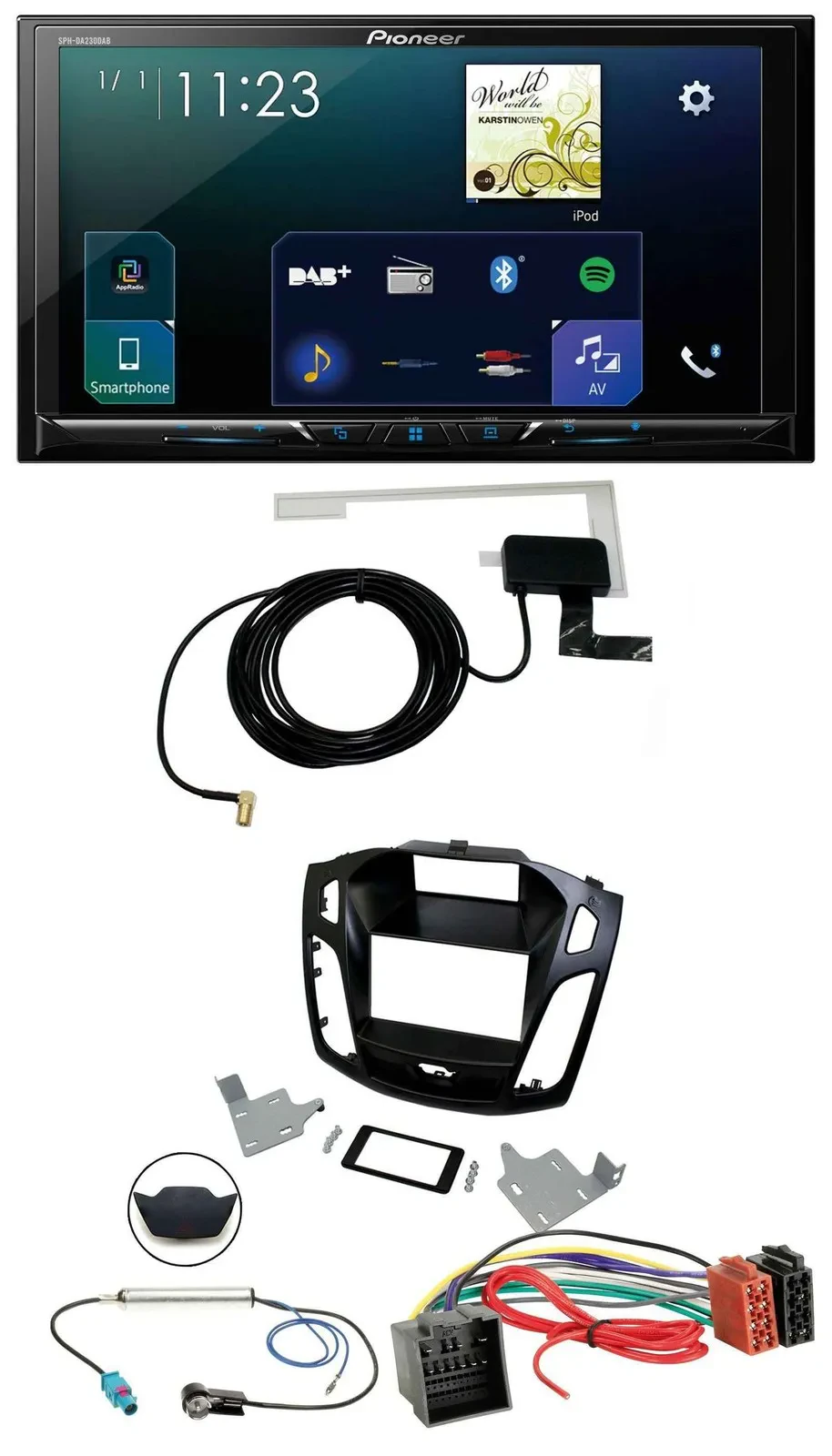 Pioneer 2DIN DAB USB MP3 Bluetooth Autoradio für Ford Focus ab 2018 schwarz