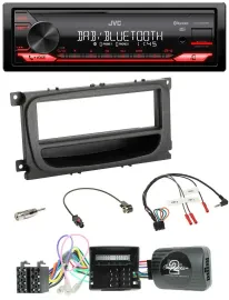 JVC Bluetooth USB DAB Lenkrad Autoradio für Ford Mondeo S-Max Can 07-14 schwarz