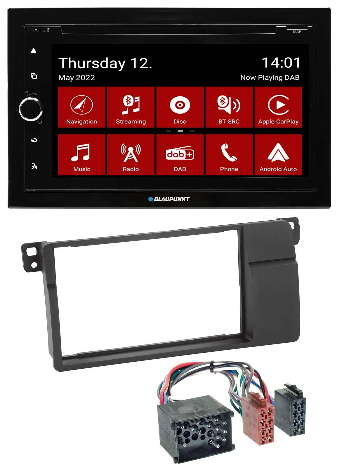 Blaupunkt MP3 DVD Bluetooth DAB 2DIN USB Autoradio für BMW 3er E46 Rundpin große