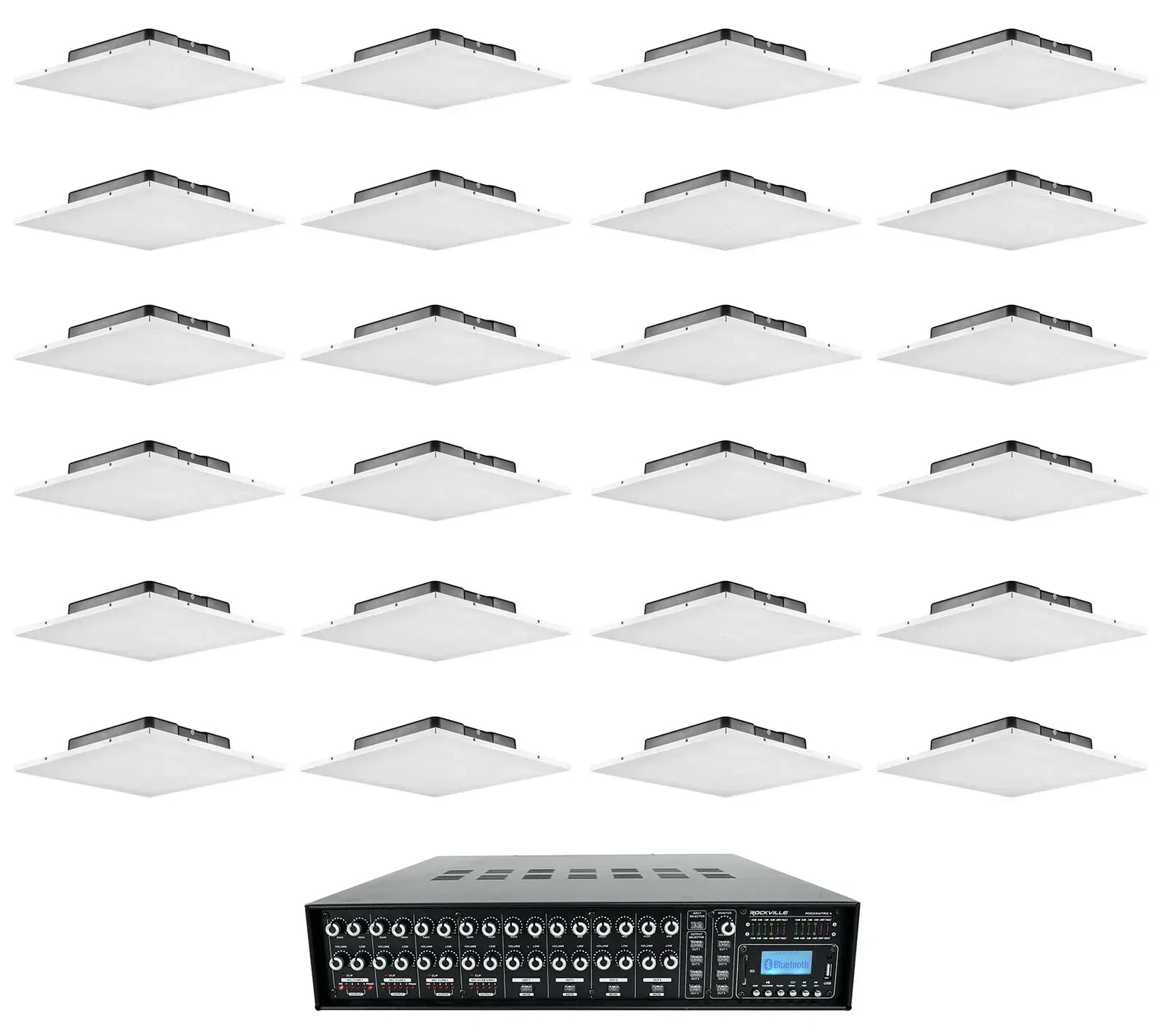 Потолочная акустика Rockville ROCK MATRIX 4+(12) LCT 81C/T White с усилителем (24 штуки)