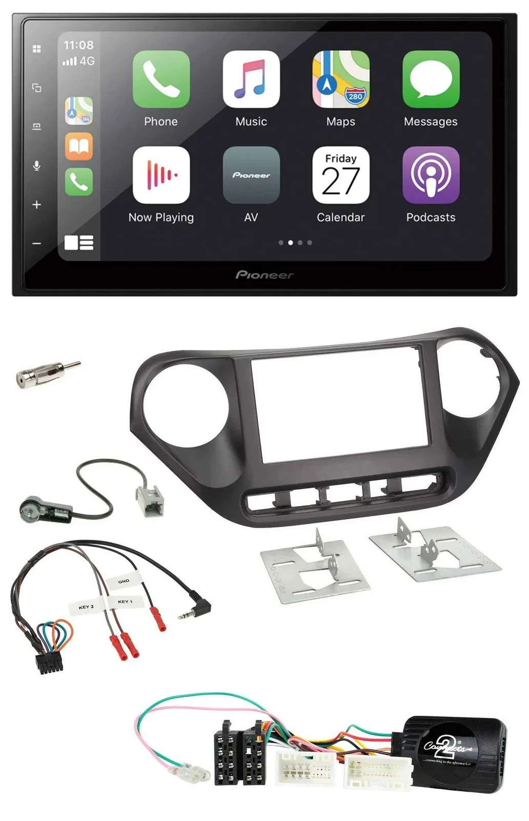 Автомагнитола Pioneer 2-DIN, Bluetooth, DAB, USB для Hyundai i10 (с 2014)