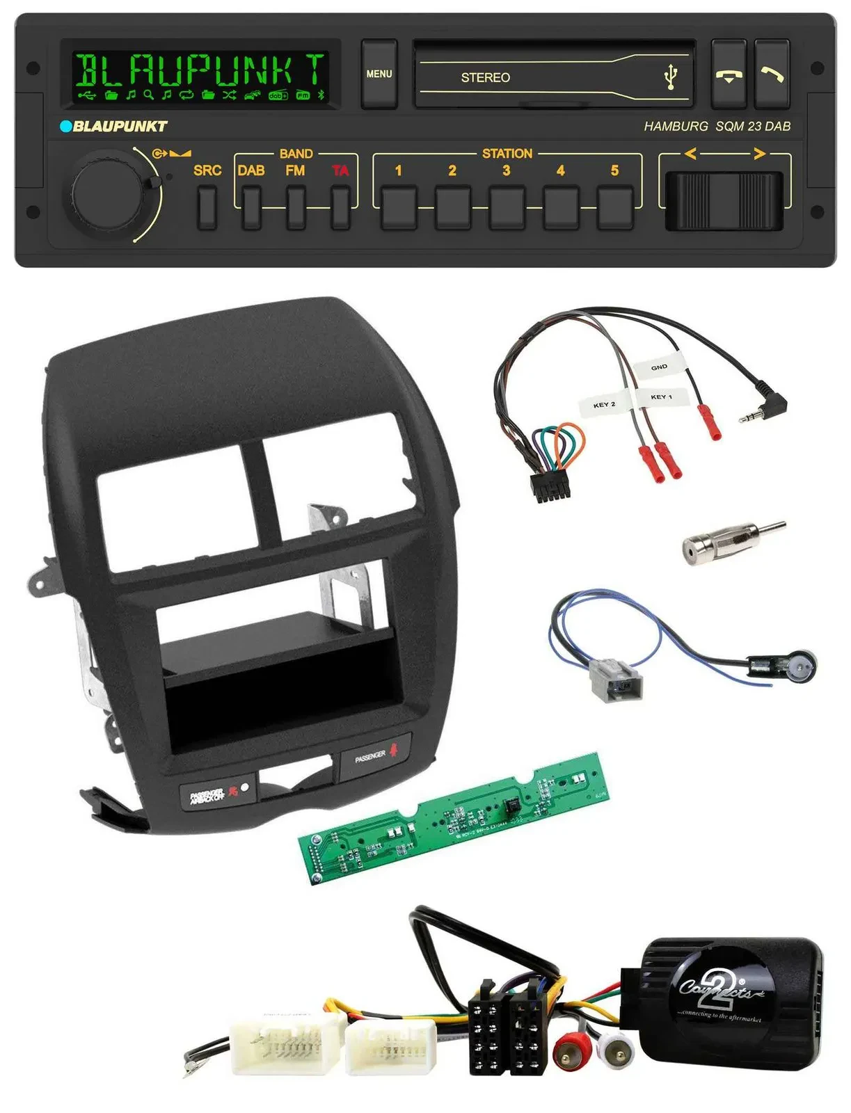 Blaupunkt USB DAB Bluetooth Lenkrad Autoradio für Mitsubishi ASX 2010-2014