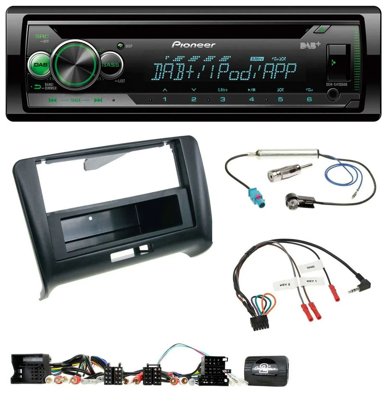 Pioneer USB MP3 DAB Lenkrad CD Autoradio für Audi TT (2006-2014)