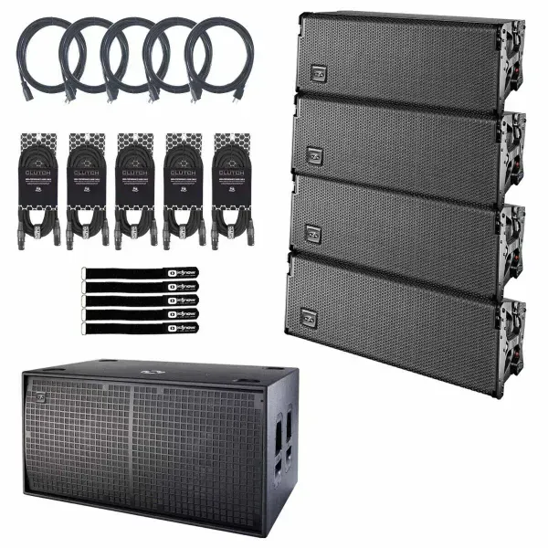 DAS Event-208A Dual 8" Powered Line Array Speakers 4 Pack w Dual 18" Subwoofer