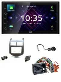 JVC DAB 2DIN MP3 Bluetooth USB Autoradio für Chevrolet Aveo Sonic ab 2011 dunkel