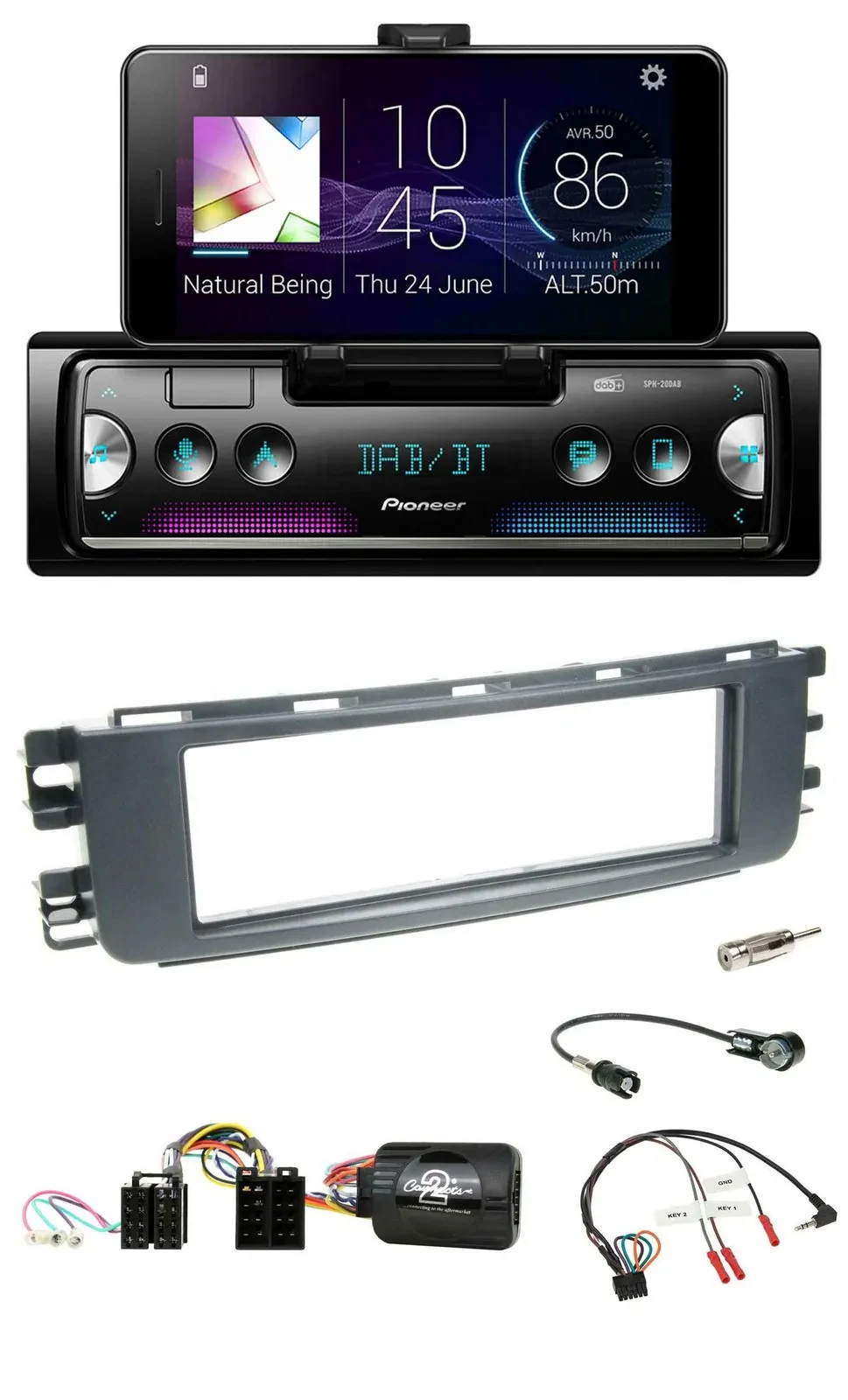 Pioneer USB Lenkrad Bluetooth DAB Autoradio für Smart ForFour 04-06 W454 Audio 2