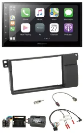Pioneer Lenkrad Bluetooth DAB 2DIN USB Autoradio für BMW 3er E46 00-06 Quadlock