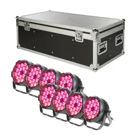 LED Scheinwerfer Set, 8x Vector PAR ARC, RGBAW, DMX, Outdoor, Powerlink