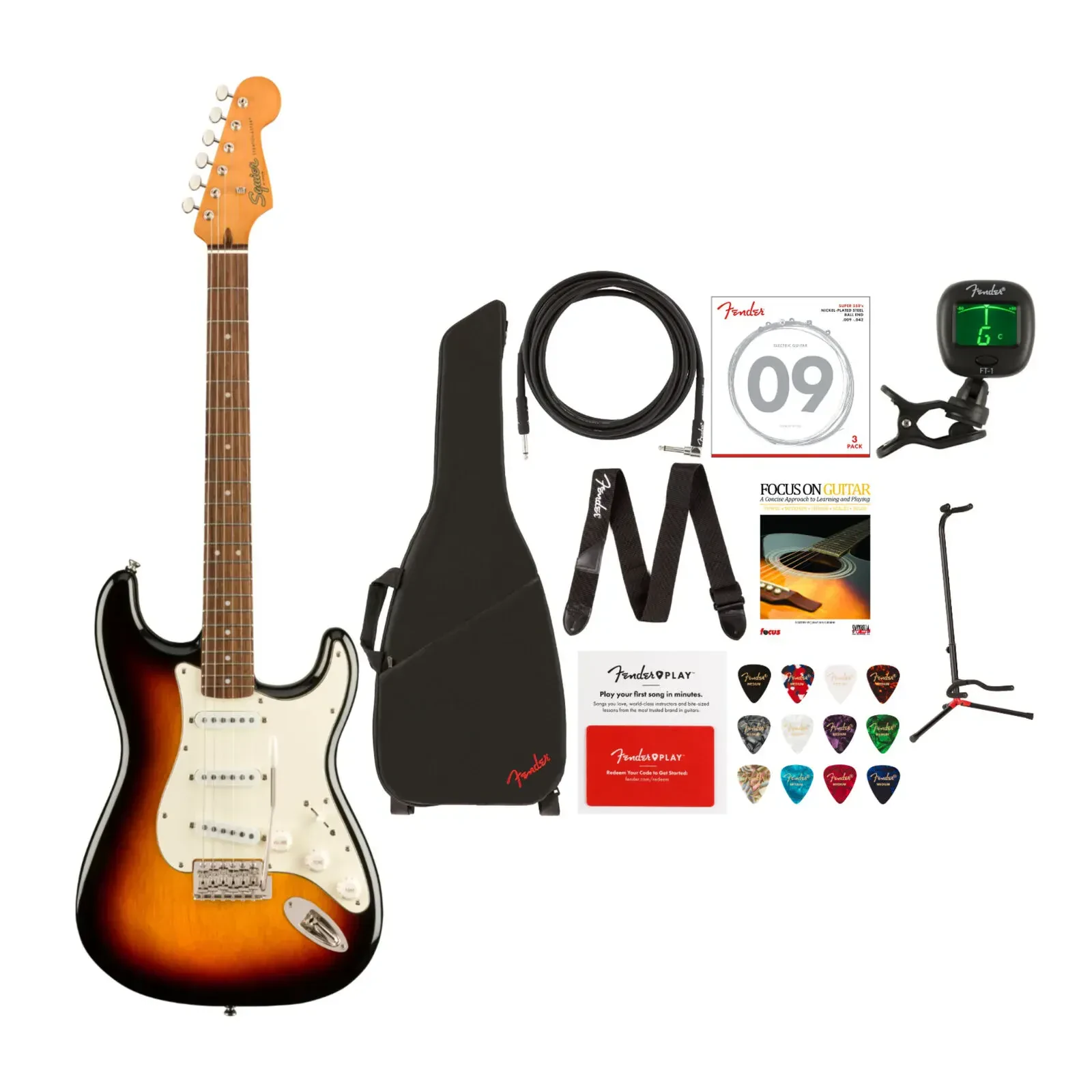 Fender Squier Classic Vibe 60s Stratocaster Laurel Fingerboard Value Bundle