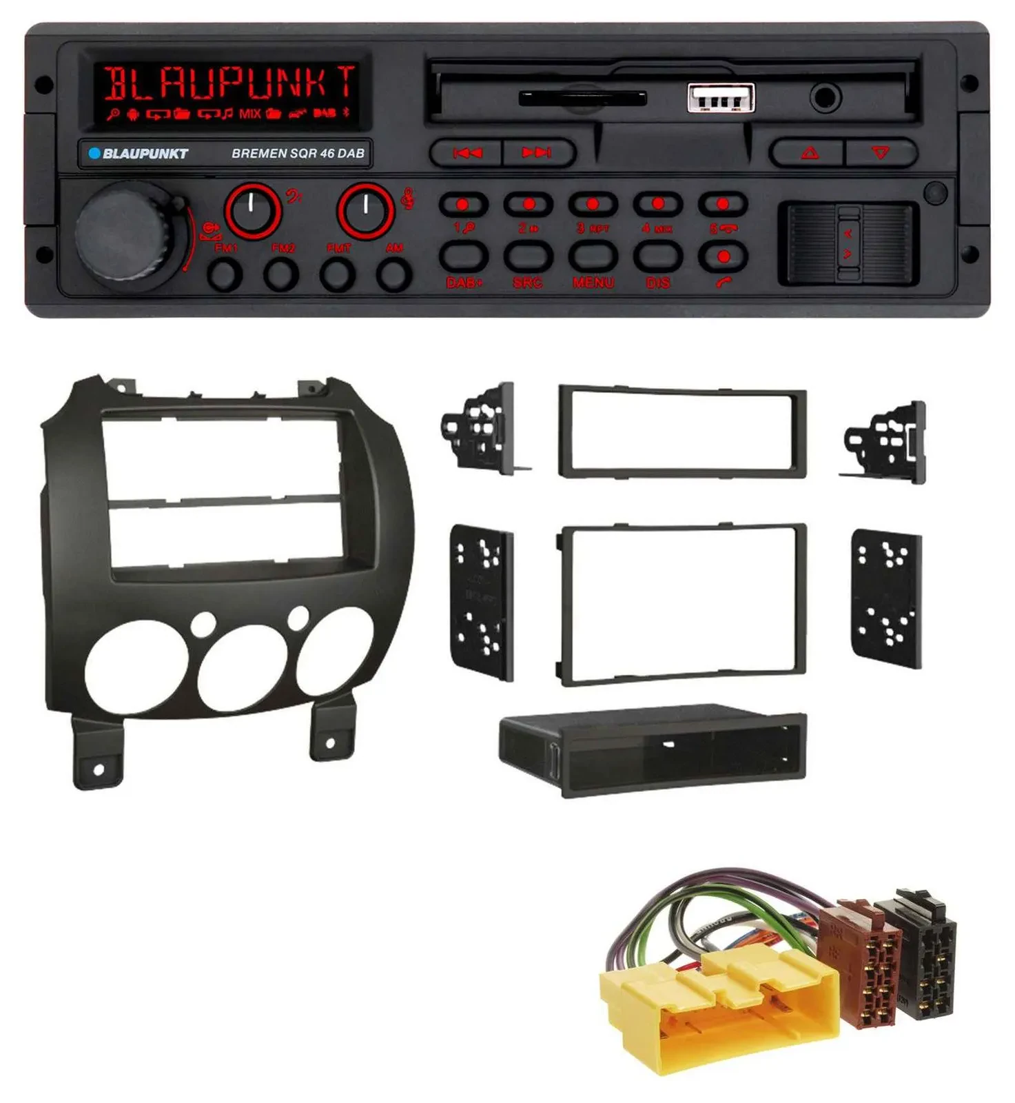 Blaupunkt SD MP3 USB Bluetooth DAB Autoradio für Mazda 2 (ab 2007)