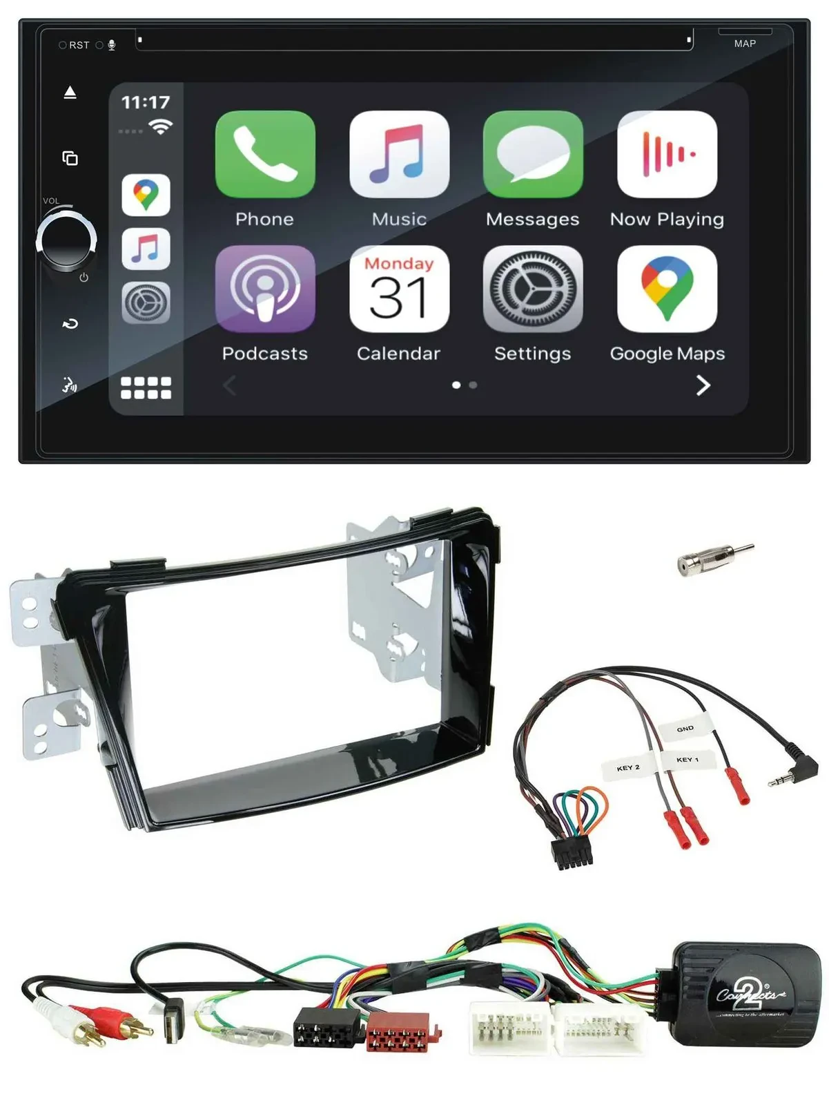 Blaupunkt 2DIN Bluetooth DAB USB DVD Lenkrad Autoradio für Hyundai i40 11-19 USB