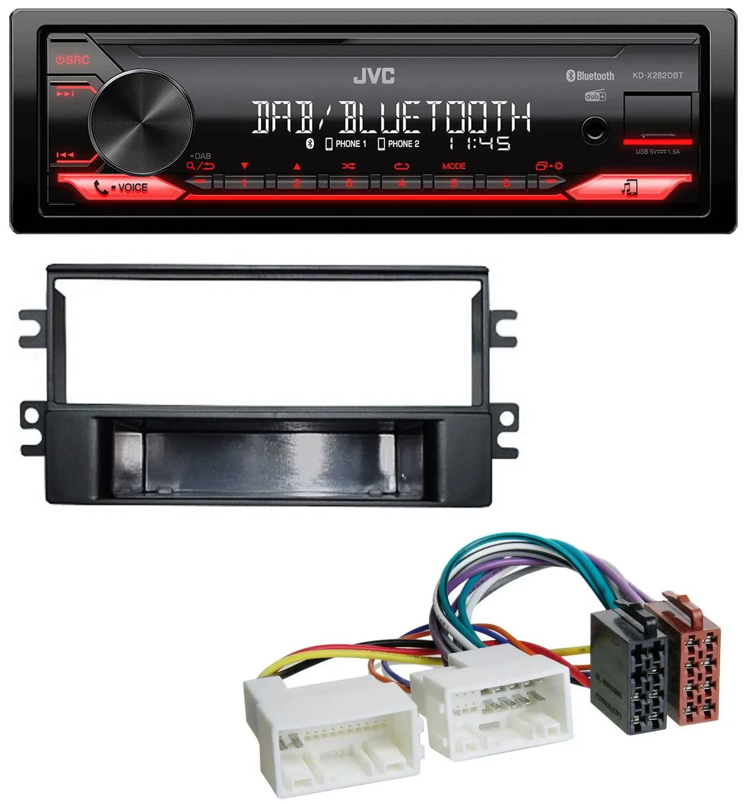 JVC Bluetooth USB DAB MP3 Autoradio für Kia Carens (ab 2007)