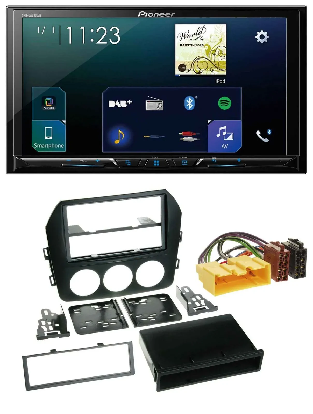 Pioneer MP3 Bluetooth USB 2DIN DAB Autoradio für Mazda MX 5 (NC, ab 2008)