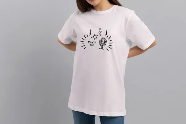 Футболка Popmerch MWXS73 "Microphone Music On" белая, мужская, размер XS