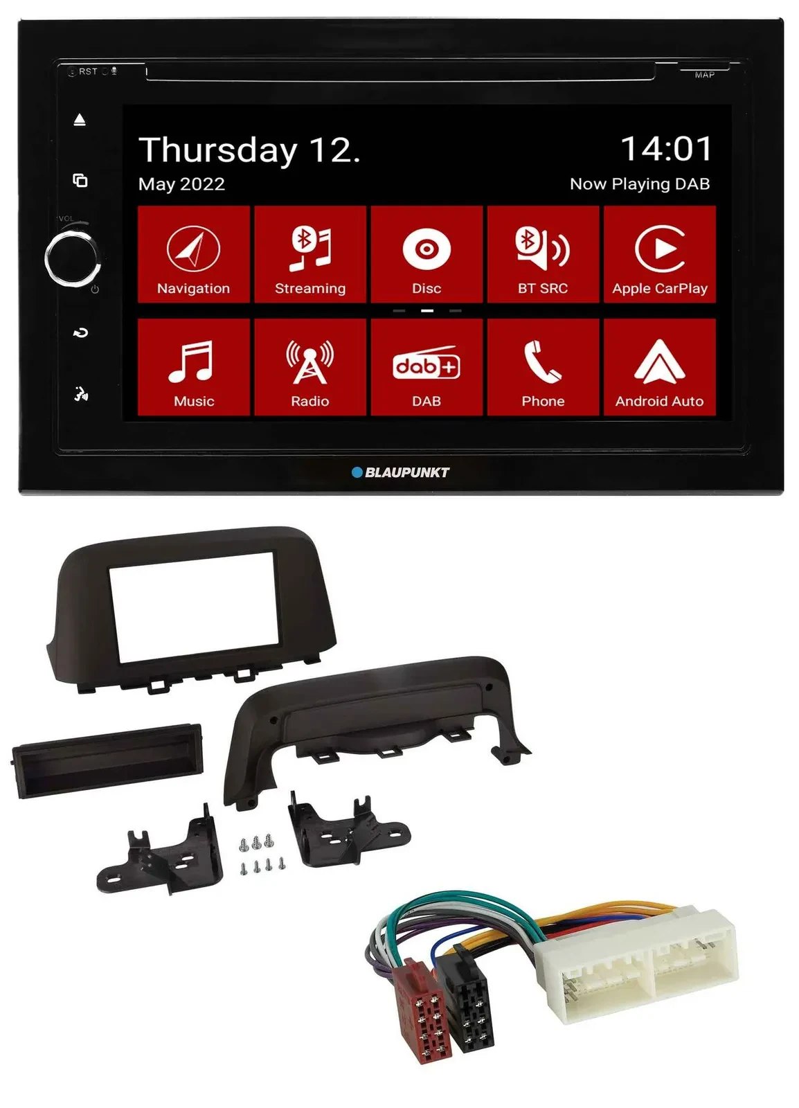 Автомагнитола для Hyundai Kona (с 2018) Blaupunkt 2-DIN, DVD, Bluetooth, DAB, USB