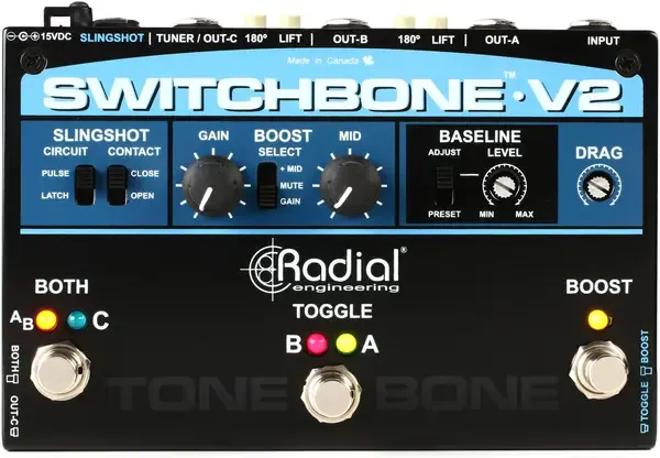 Педаль эффектов для электрогитары Radial Engineering Switchbone V2 ABY/C Amp Selector and Booster