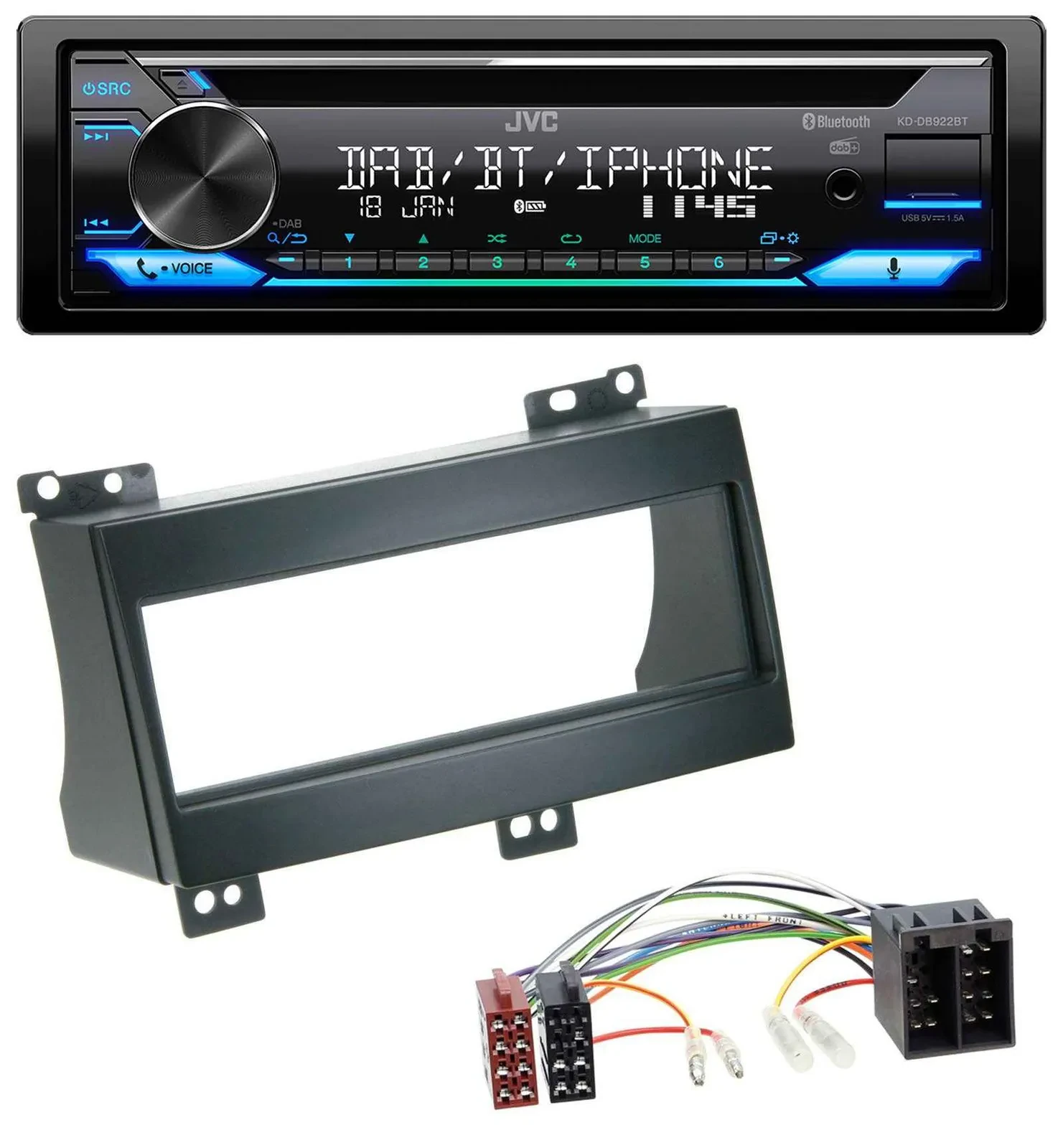 JVC Bluetooth MP3 USB DAB CD Autoradio für Kia Ceed (2007-2009)