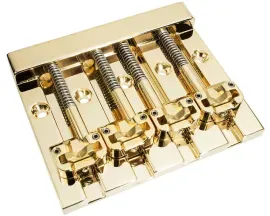 Hipshot 5K400G KickAss Bass Bridge 4-String 5-Hole Retrofits Badass Bass - GOLD