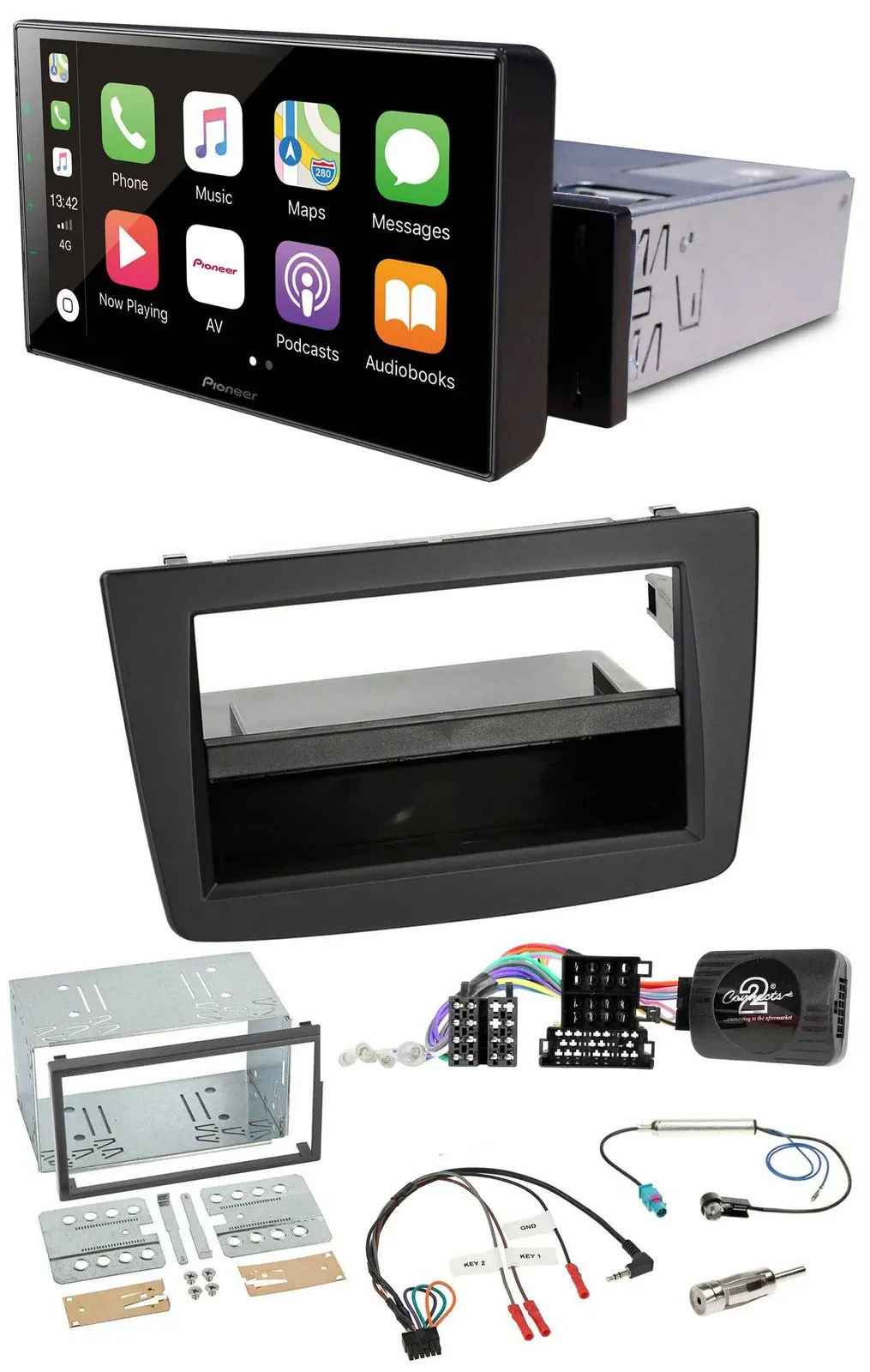 Pioneer Bluetooth Lenkrad DAB USB Autoradio für Alfa Mito 2008-2014 schwarz