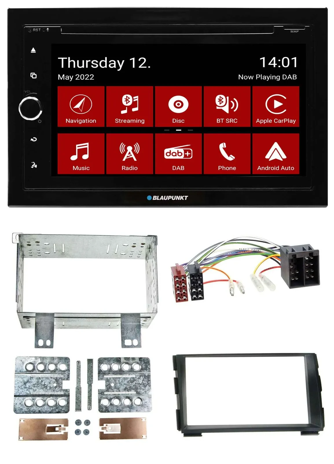 Автомагнитола для Kia Ceed 2009–2012, proCeed 2011 Blaupunkt 2-DIN, MP3, DVD, Bluetooth, DAB, USB
