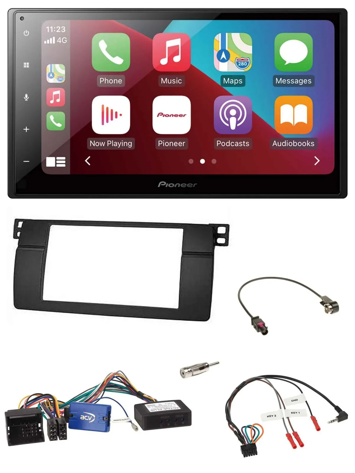 Автомагнитола для BMW 3 серии E46 (2002–2006) Pioneer 2-DIN, DAB, Bluetooth, USB, черная