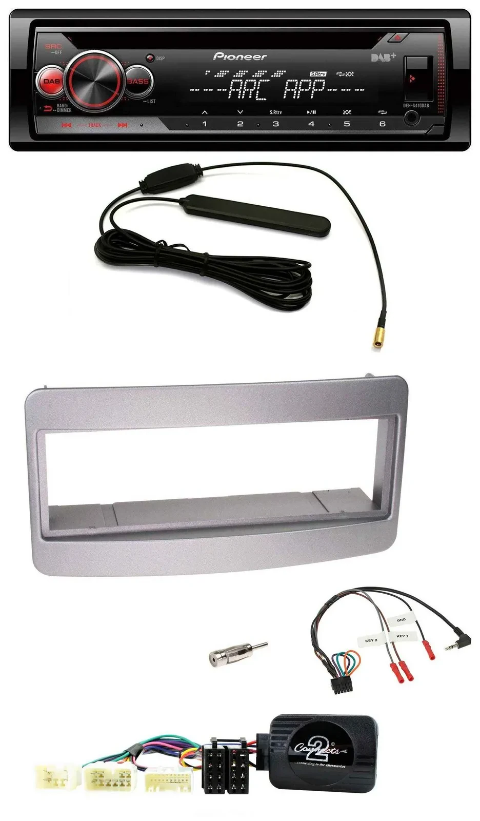 Pioneer CD USB Lenkrad DAB MP3 Autoradio für Toyota RAV 4 2001-2006 dunkelsilber