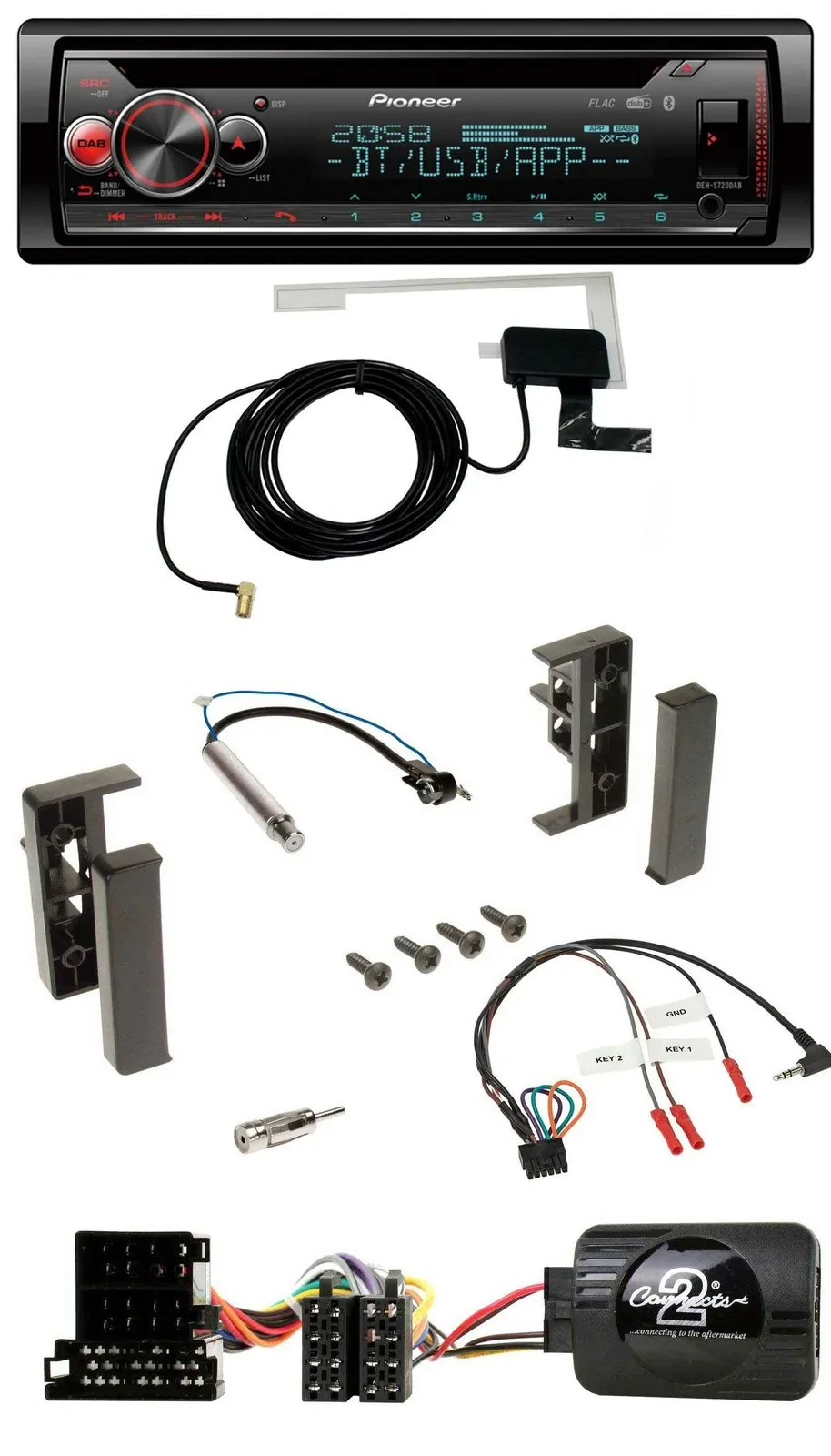 Автомагнитола Pioneer DAB CD USB Bluetooth для Audi A2/A3/A4/A6 (1999–2000)