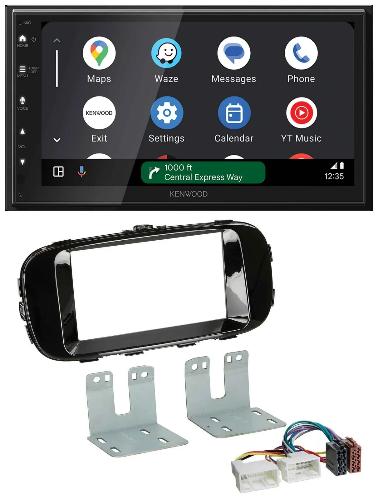 Автомагнитола Kenwood 2-DIN, DAB, Bluetooth, USB, MP3, для Kia Soul PS (с 2014), черный (рояльный лак)